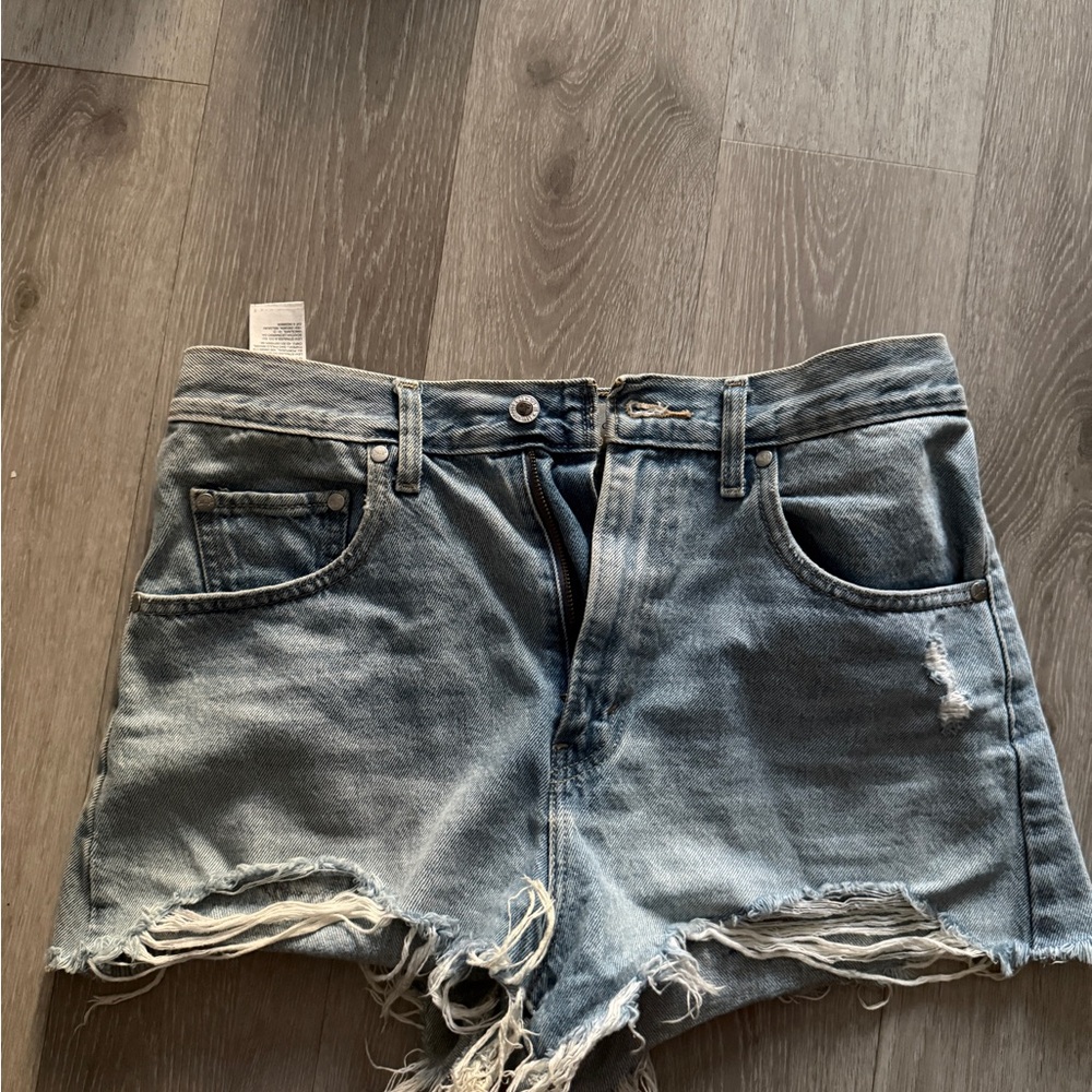 Levi's Light Blue Distressed Denim Cutoff Shorts